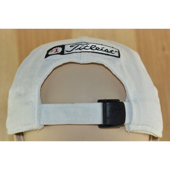 Titleist FJ Footjoy Unisex Adult White/Gold Embroidery Golf Hat Cap Adjustable - Picture 3 of 9